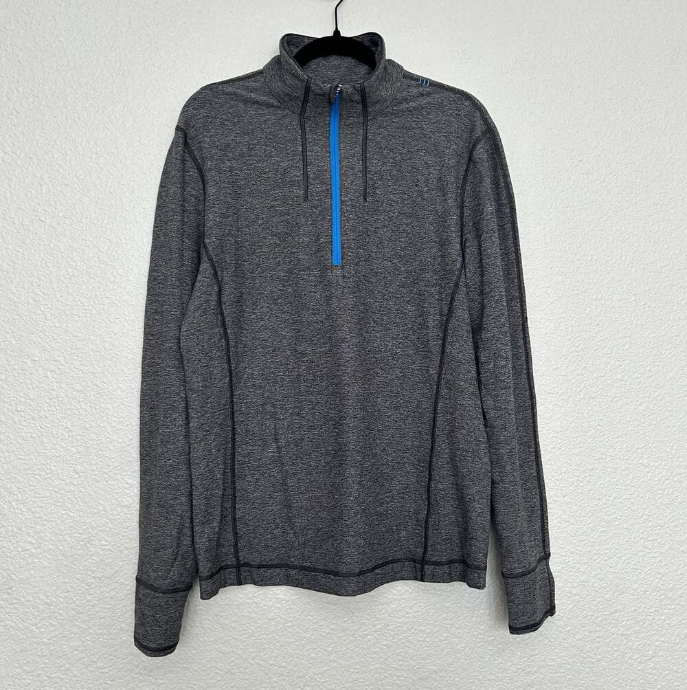 Lululemon Men's Gray Heathered 1/4 Zip Mock Neck Athletic Pullover L